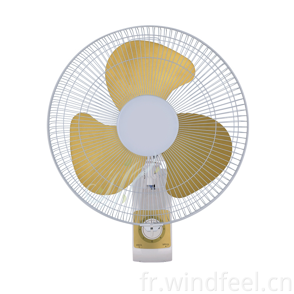 Ventilateur oscillant mural 16" à lame en plastique approuvé ETL IEC CB à 3 vitesses au choix